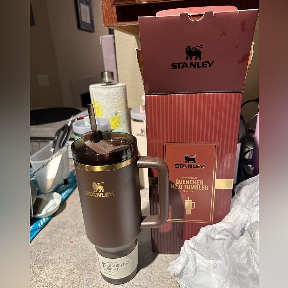 Chocolate and gold Stanley Cup 40oz.